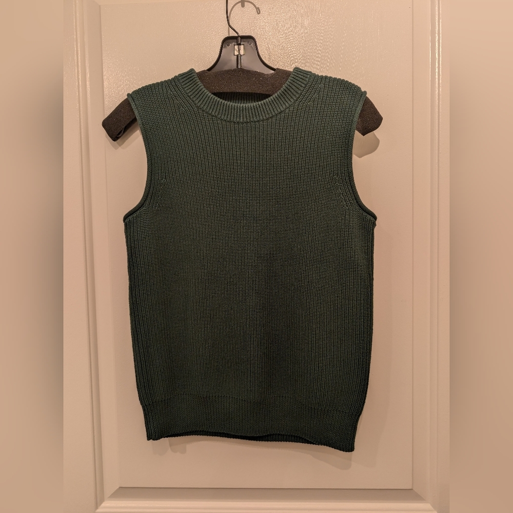 COS green cotton knitted vest